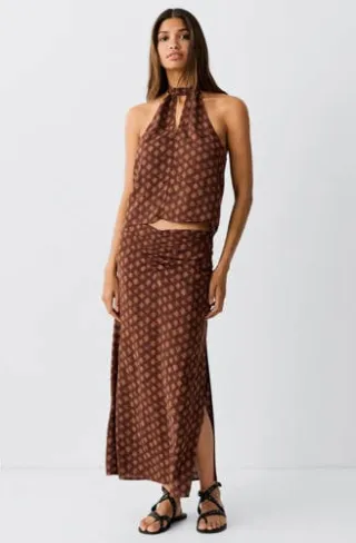 Mango midi rok bruin, foto 2
