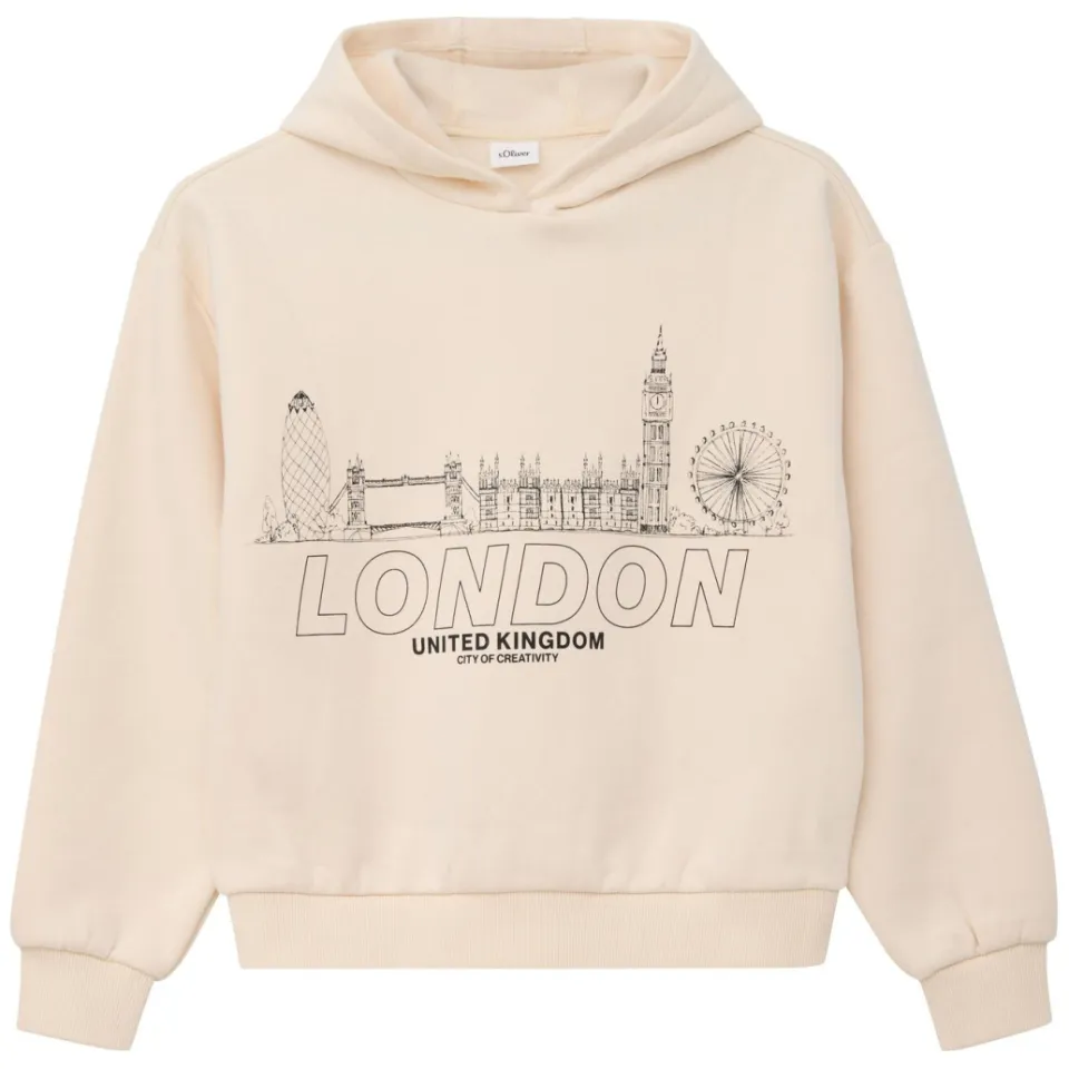 S.Oliver hoodie met print - ecru, foto 2