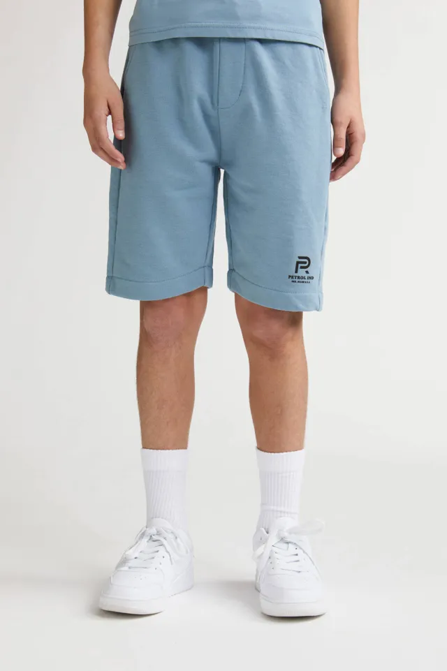 Petrol Industries regular sweatshort lichtblauw, foto 4