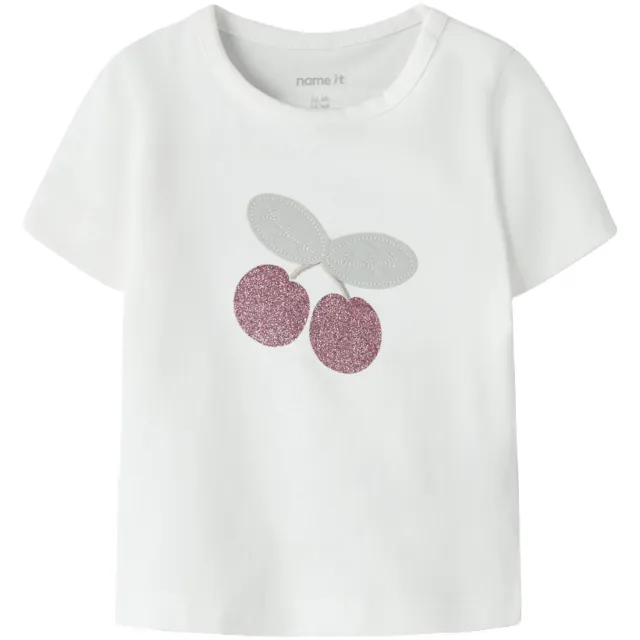 NAME IT BABY T-shirt wit met glitter