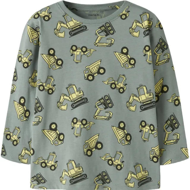 NAME IT MINI regular fit longsleeve met print - groen