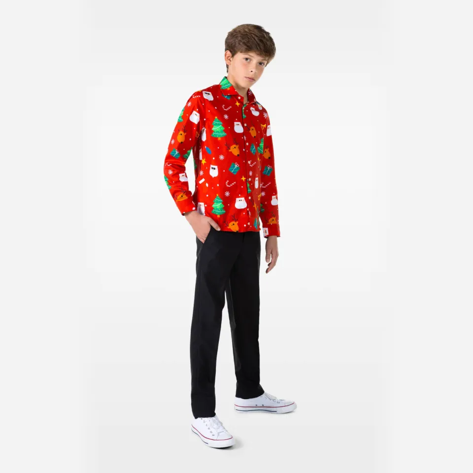 OppoSuits overhemd Festivity met all over print rood/multicolor, foto 6