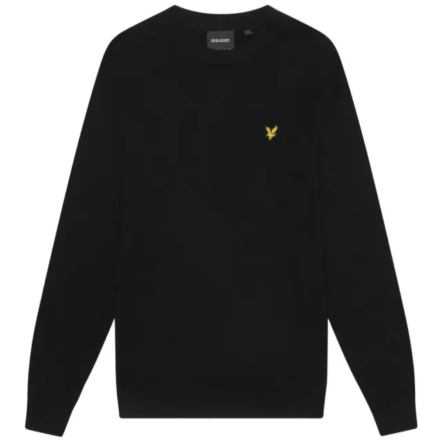 Lyle & Scott regular fit gebreide trui met wol - zwart, foto 2