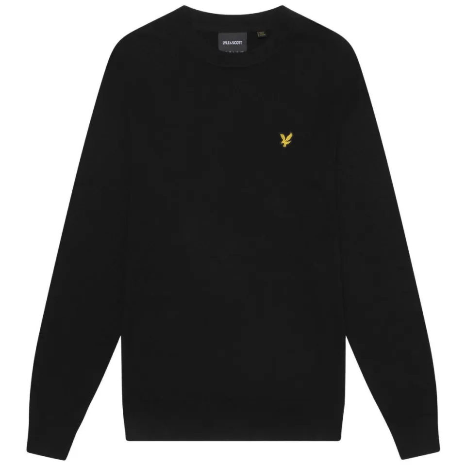 Lyle & Scott Heren Truien & Vesten Cotton Merino Crew Neck Jumper - Zwart, foto 3