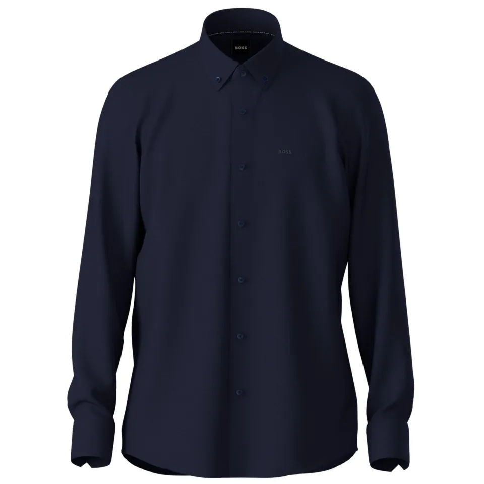 Boss regular fit overhemd met logo - donkerblauw, foto 2