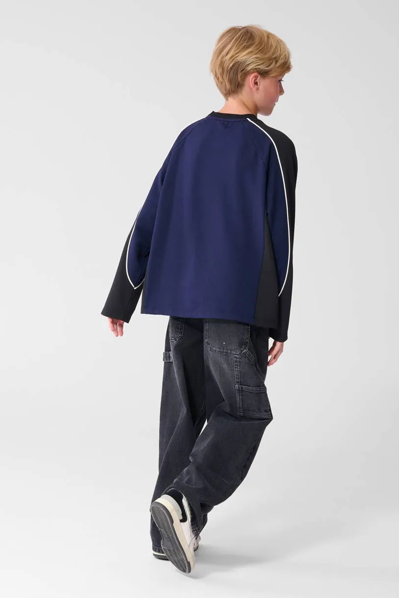 Shoeby oversized longsleeve donkerblauw, foto 8