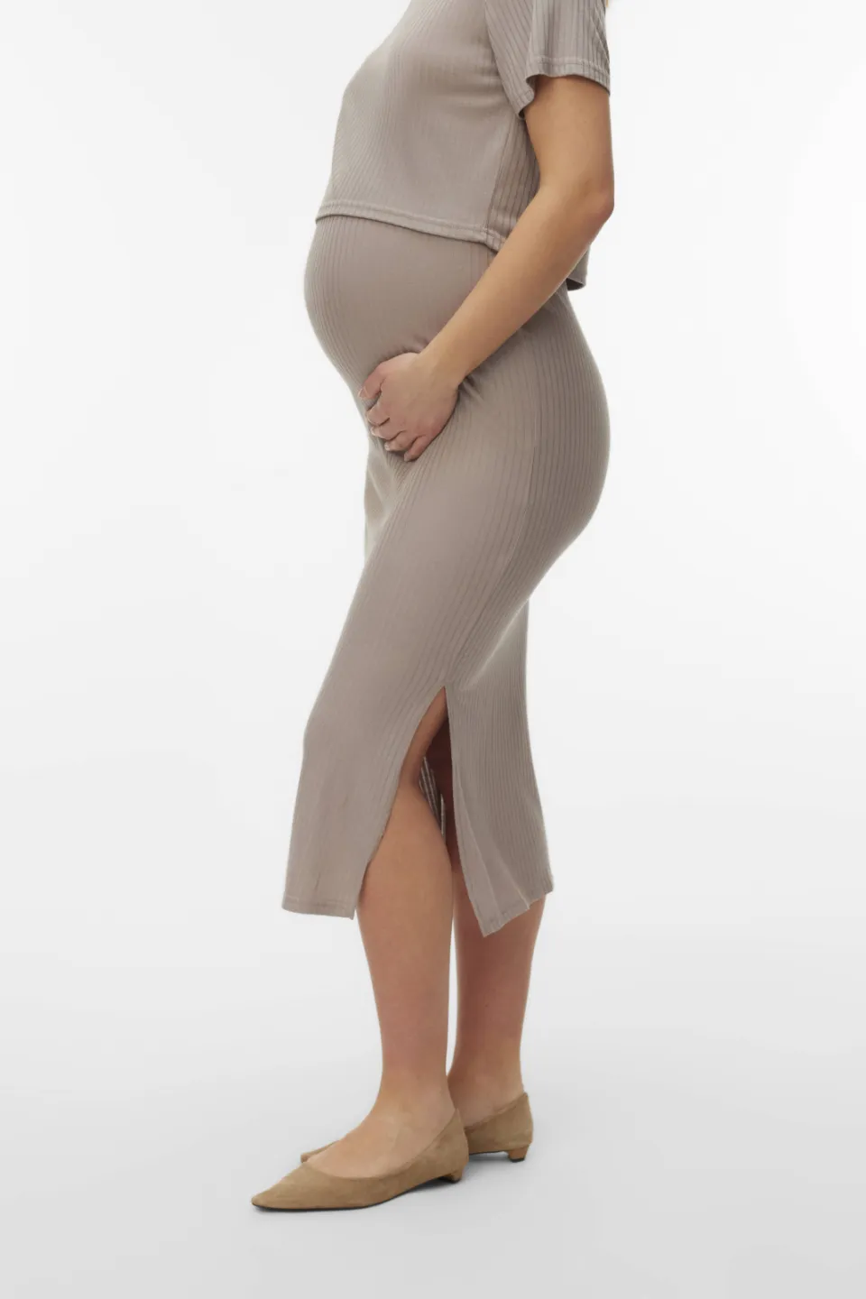 Mamalicious zwangerschapsjurk midi beige, foto 3