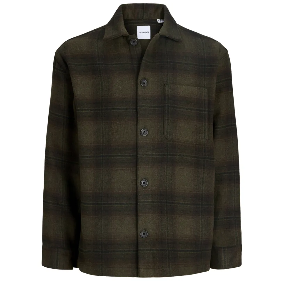 Jack & Jones JUNIOR geruit overshirt - donkergroen, foto 2