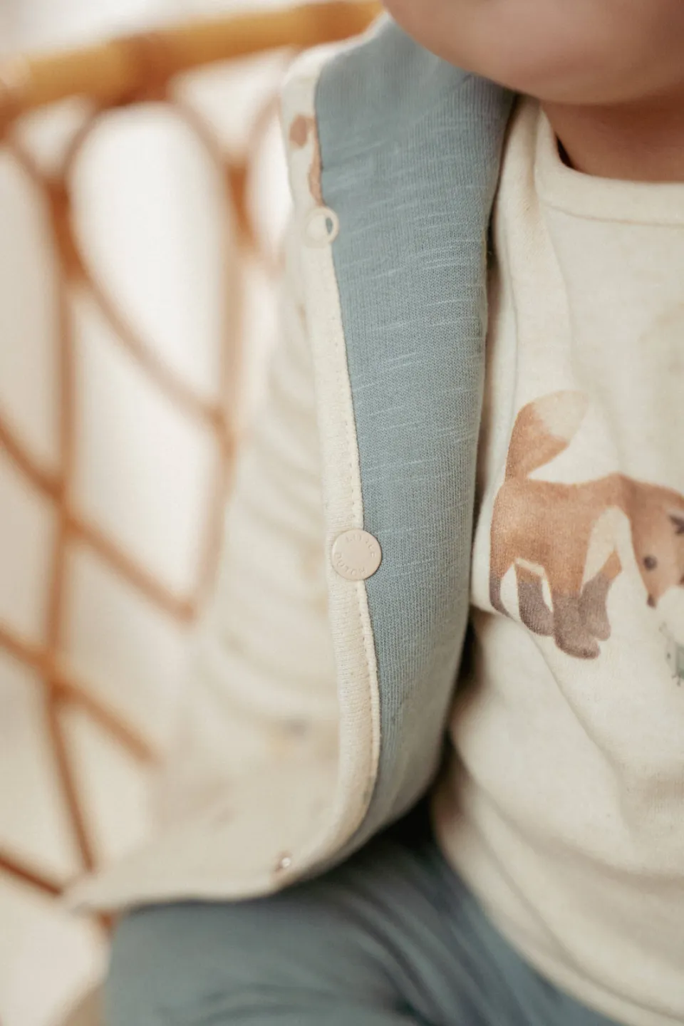 Little Dutch reversible baby tussenjas blauw/offwhite, foto 6