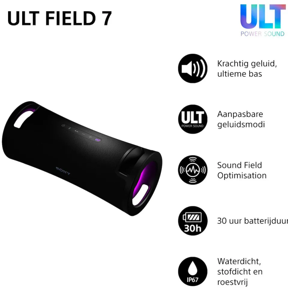 Sony ULT Field 7 Bluetooth-speaker zwart, foto 3