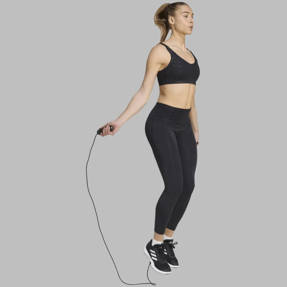 Adidas All Me Essentials Graphic Light Support sportbeha zwart