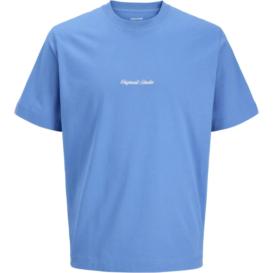 Jack & Jones junior t-shirt blauw met tekstopdruk, foto 2