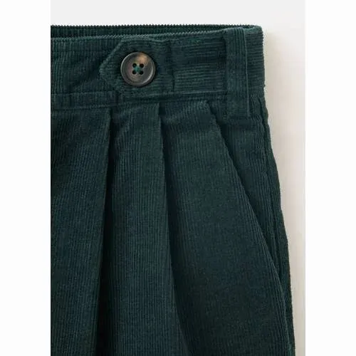 Mango corduroy casual broek donkergroen, foto 4