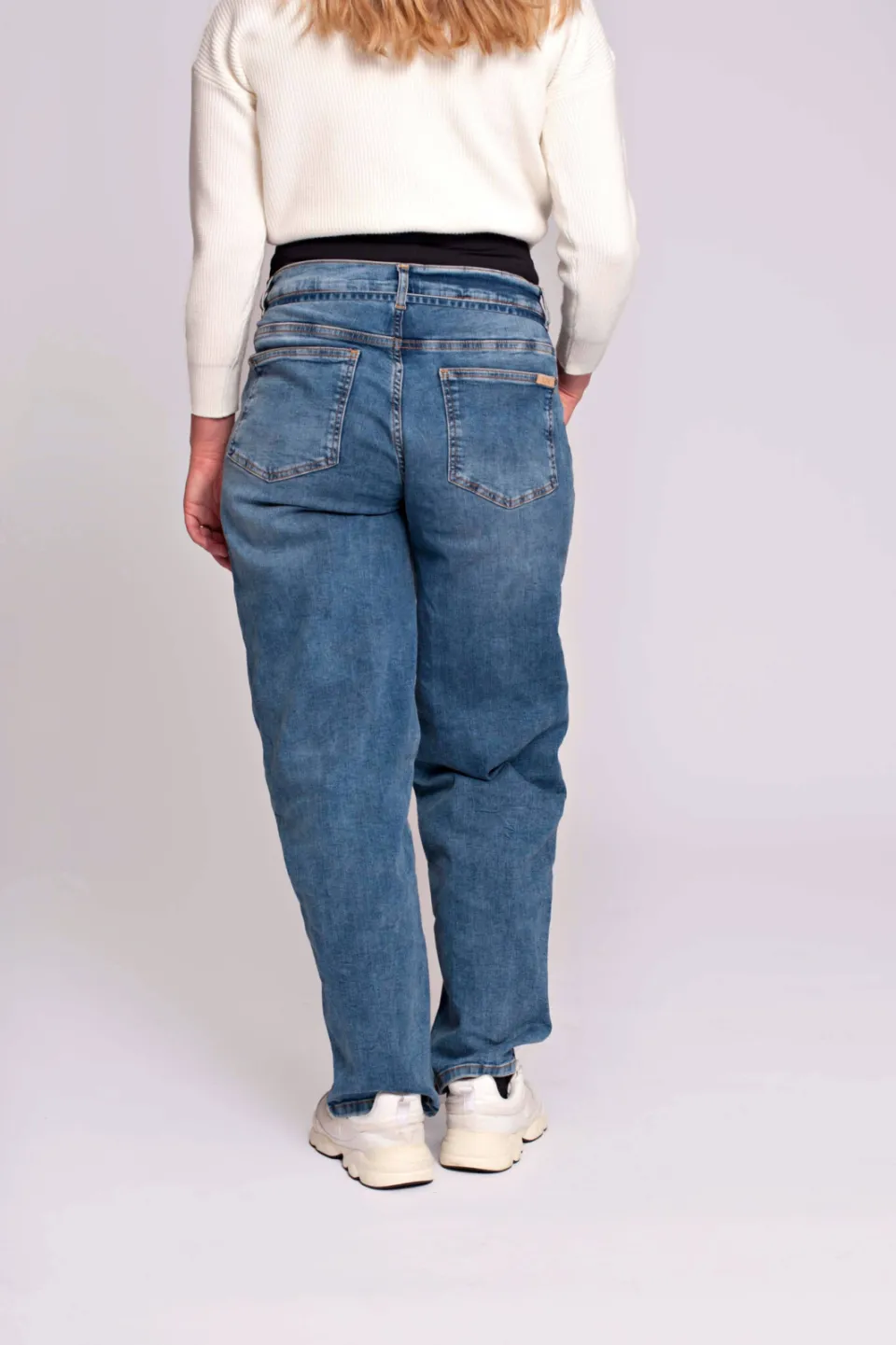 LOVE2WAIT zwangerschaps tapered jeans medium blue denim, foto 3