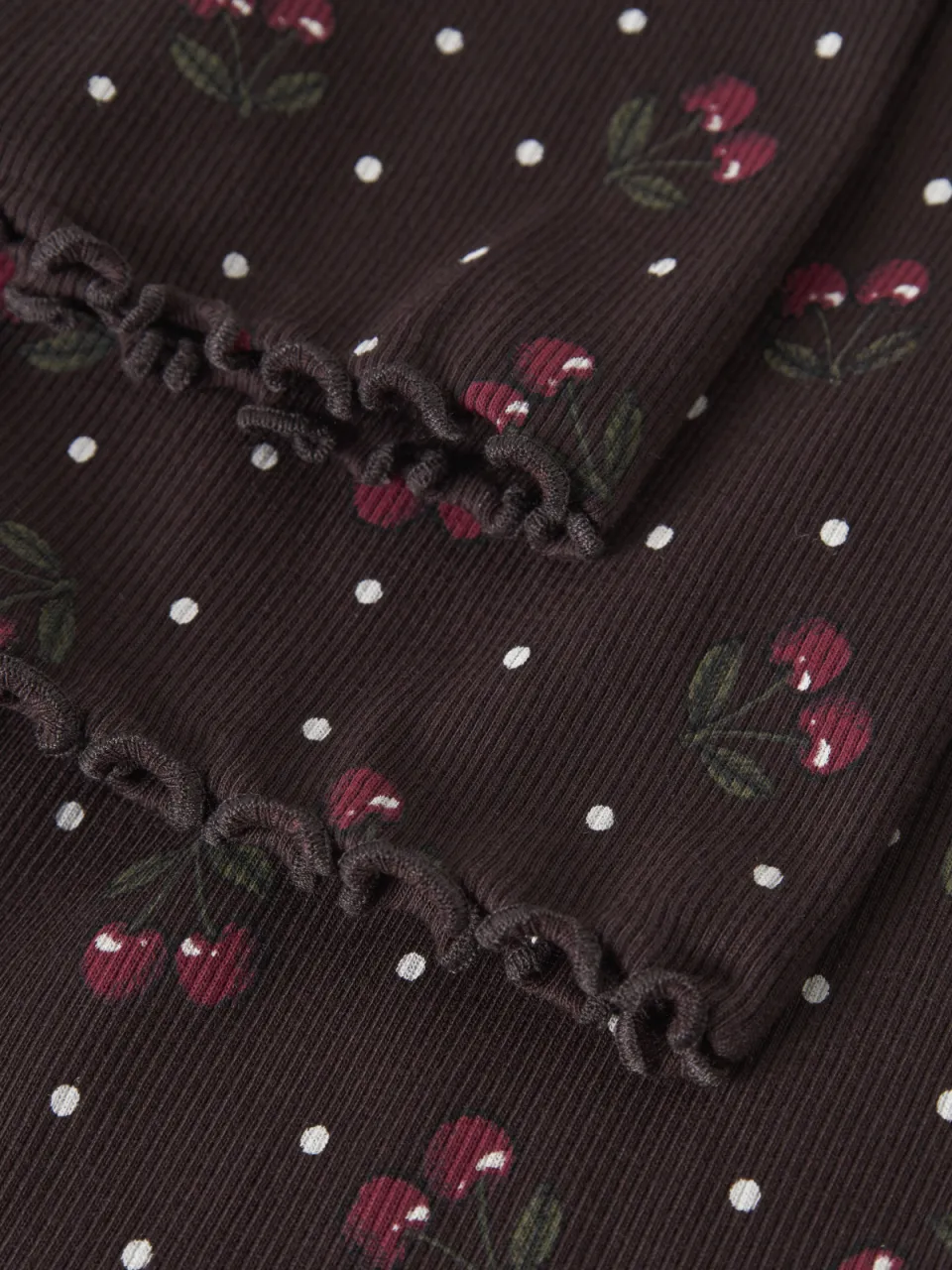 NAME IT flared legging met ruches en print donkerbruin donkerbruin/rood, foto 3