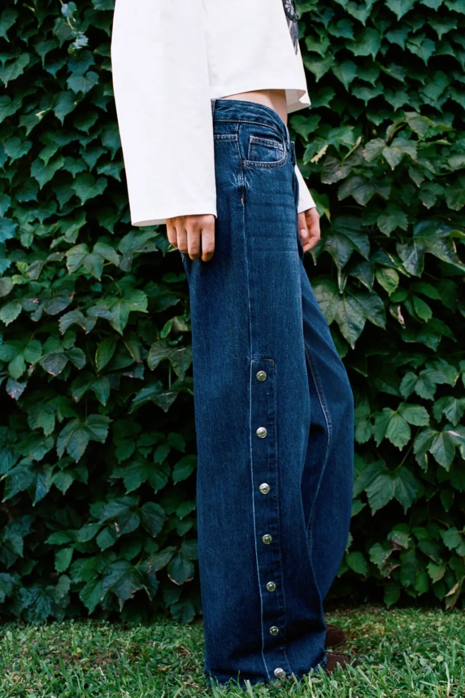 Mango TEEN wide leg jeans - dark blue denim, foto 3