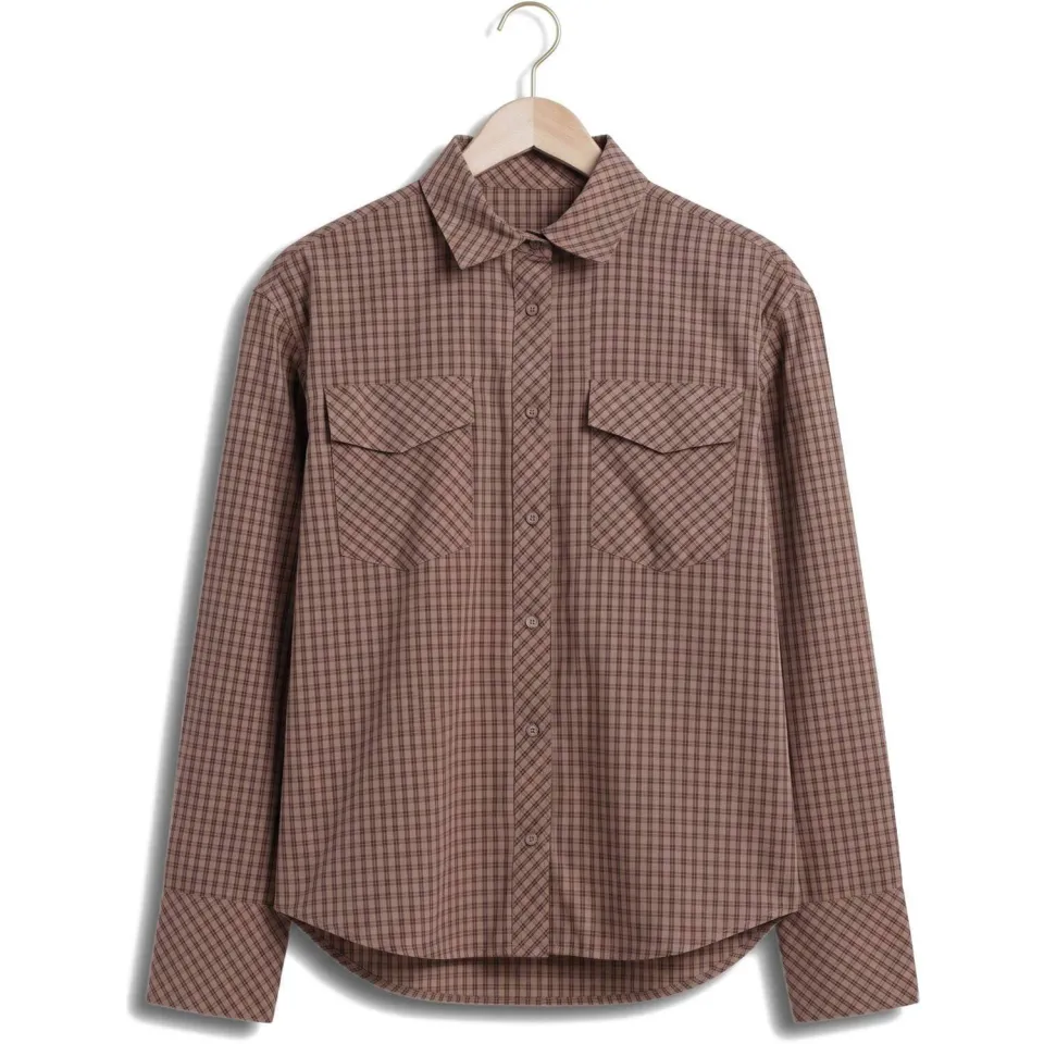 Notre-V Nv-isabe blouse mini check bruin, foto 3