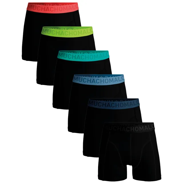 Muchachomalo Heren 6-pack Boxershorts Microfiber Zwart