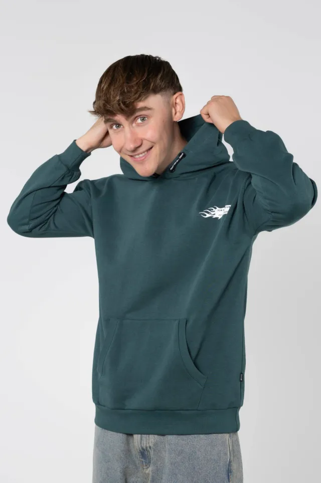No Way Monday X Job Dutchtuber oversized hoodie met backprint - groen