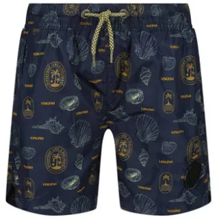Vingino zwemshort donkerblauw Jongens Polyester All over print