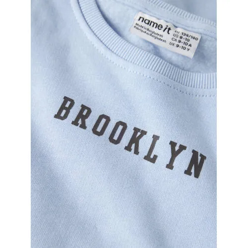 NAME IT KIDS relaxed fit sweater met backprint - lichtblauw, foto 5