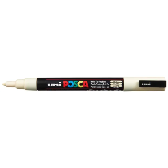 Posca marker met conische punt schrijfdikte fijn ivoor