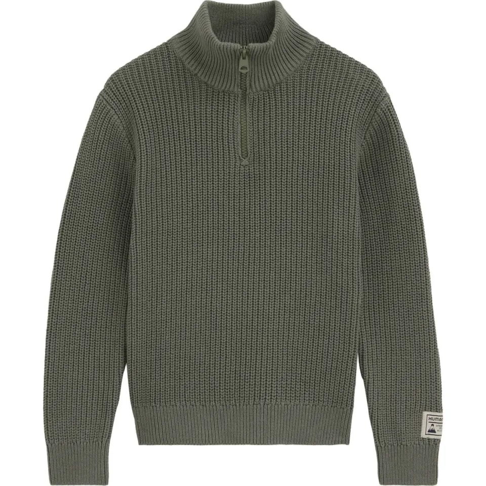 WE Fashion katoenen gebreide trui - olijfgroen, foto 2