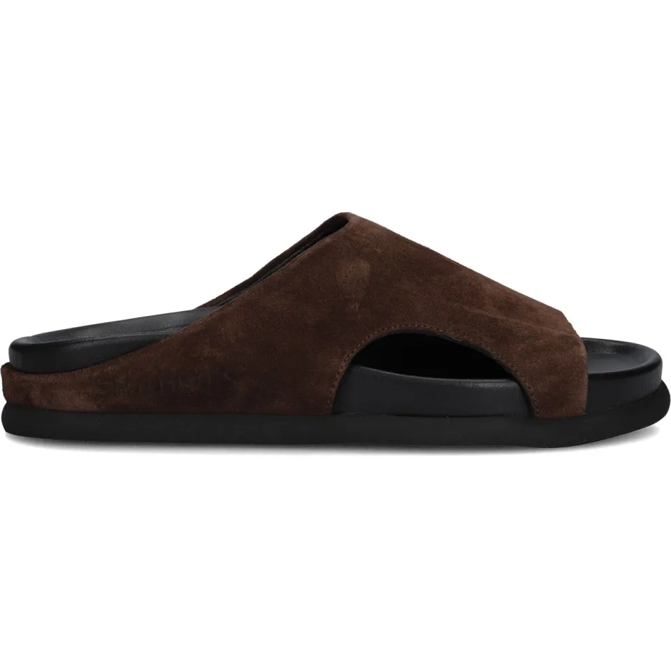 Shabbies Amsterdam Inga Close slipper Suède Donkerbruin Dark Brown