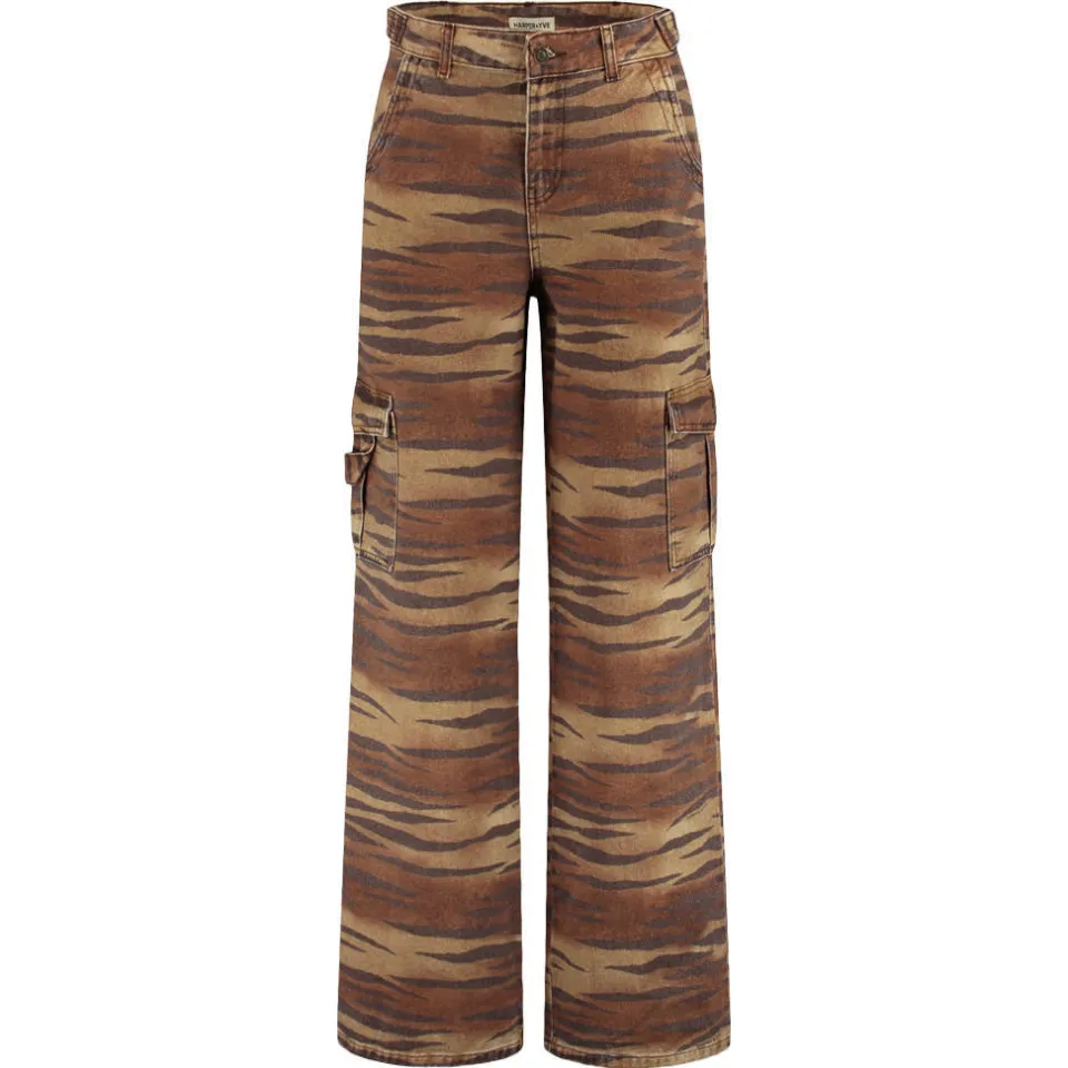 Harper & Yve wide leg jeans met dierenprint - bruin, foto 2