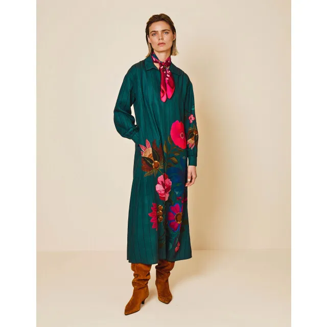 Oilily Dione maxi blousejurk donkergroen, foto 3