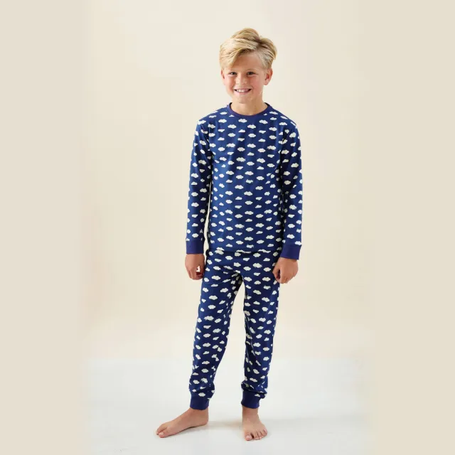 Little Label pyjama donkerblauw met all-over print