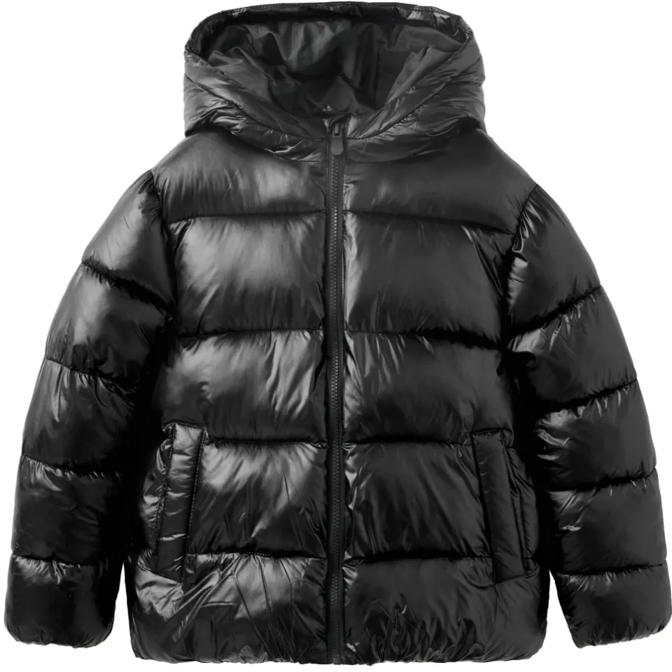 Mango gewatteerde winterjas zwart met capuchon, foto 2
