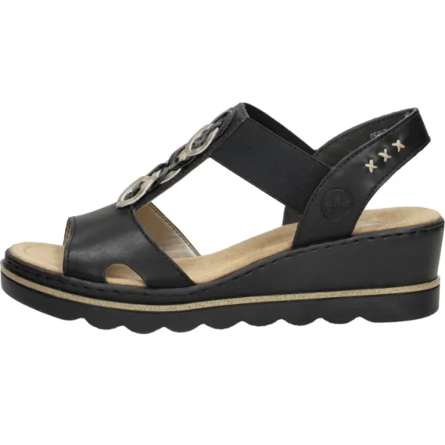 Rieker sandalen zwart met hak, foto 2