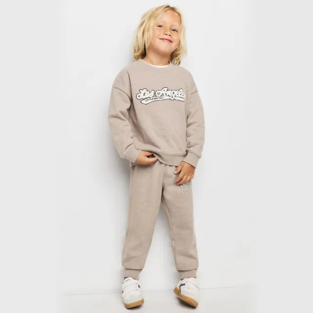 Mango Kids sweater met tekst - lichtbruin