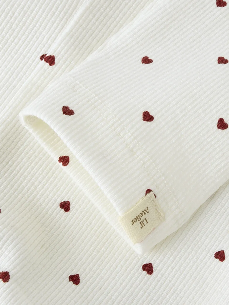 Lil' Atelier MINI slim casual broek wit met hartjes, foto 2