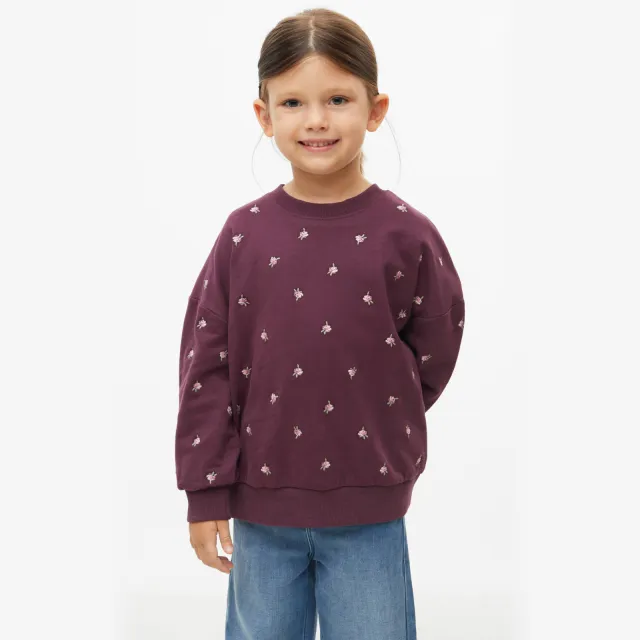 S.Oliver gebloemde sweater - donkerrood