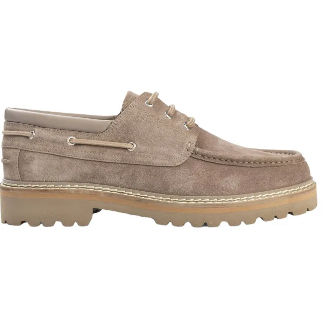Blue Industry Moc suède bootschoenen met profielzool - taupe