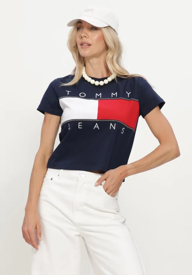 Tommy Jeans Dames Tops & T-shirts Tjw Reg Flag Ss Tee Ext - Donkerblauw