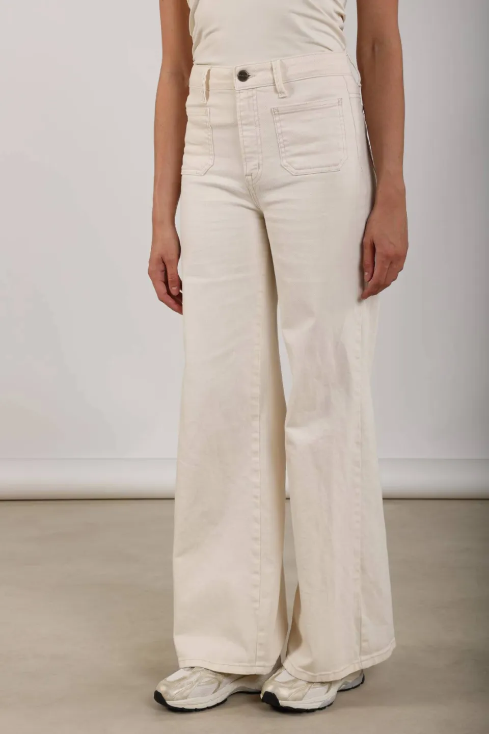 NUKUS Scarlet high waist flared jeans ecru, foto 4
