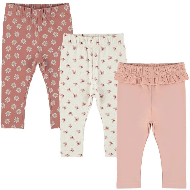 Dirkje skinny leggings met ruches roze (set van 3), foto 2