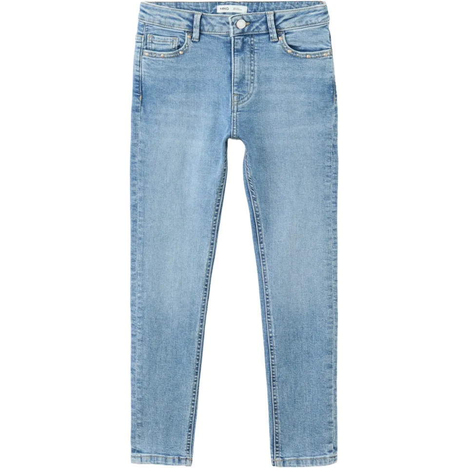 Mango Kids slim fit jeans met studs - lichtblauw, foto 2