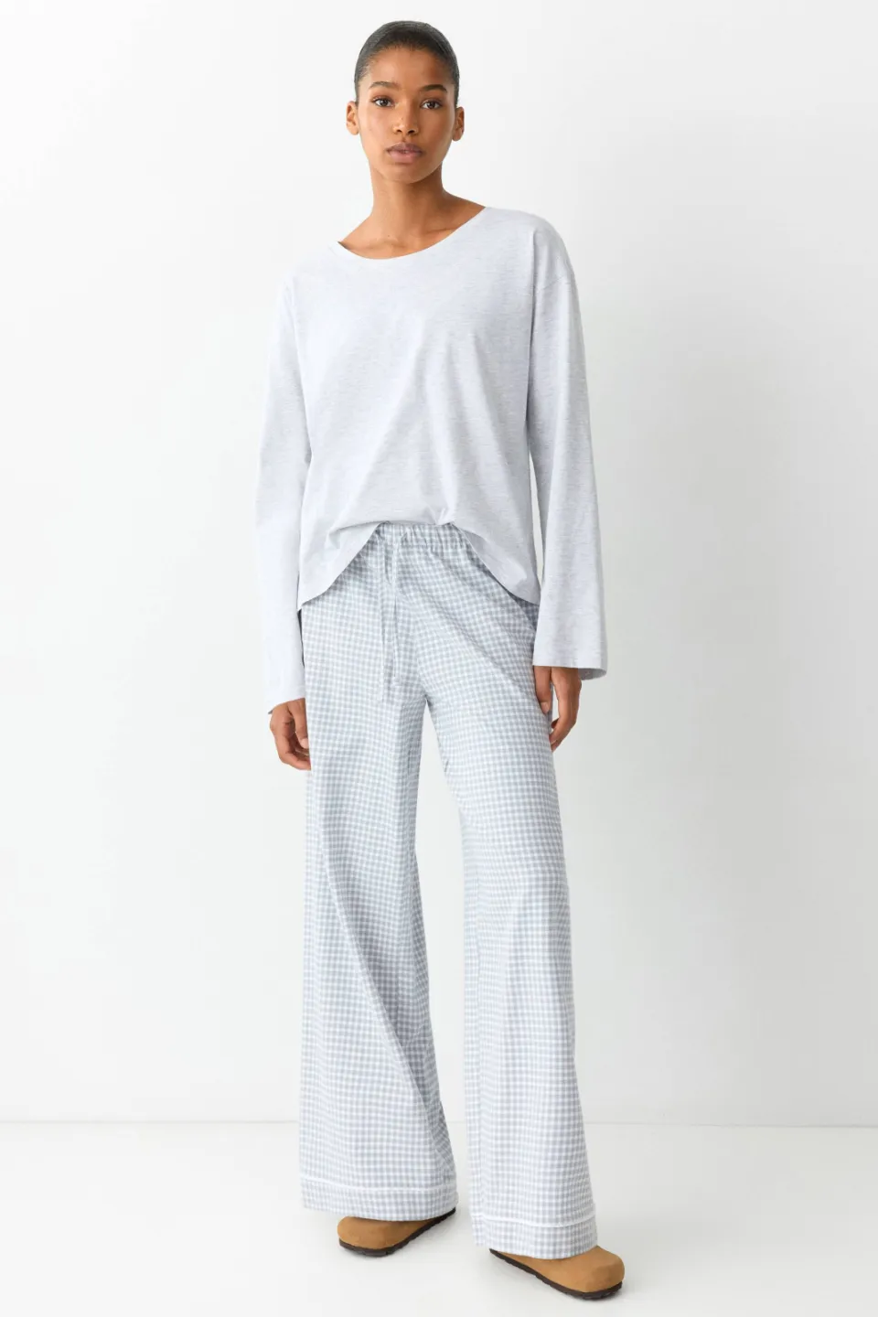 Mango pyjama pastelgrijs