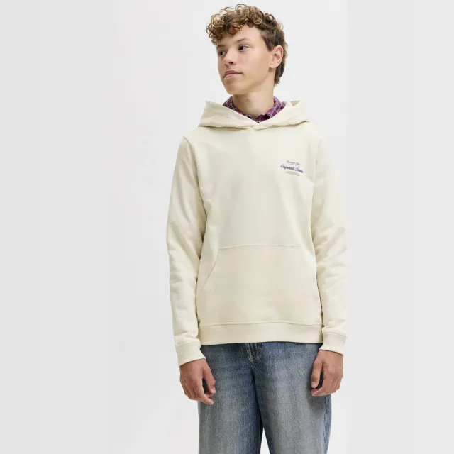 Jack & Jones JUNIOR hoodie met backprint - offwhite