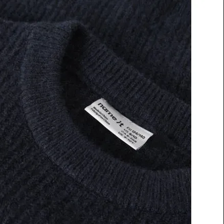 NAME IT KIDS oversized gebreide trui met wol - donkerblauw, foto 2
