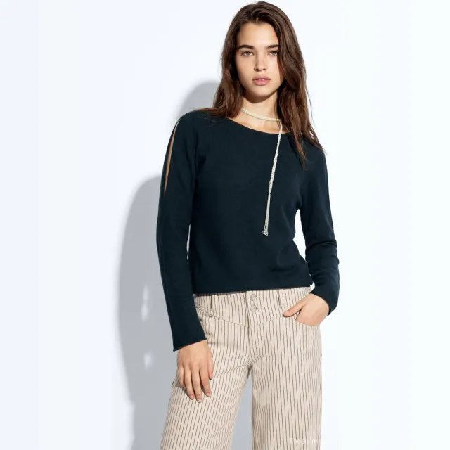 Mango TEEN trui met cut-out - marineblauw