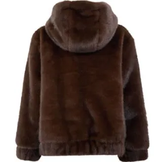 Shoeby faux fur jas donkerbruin, foto 3