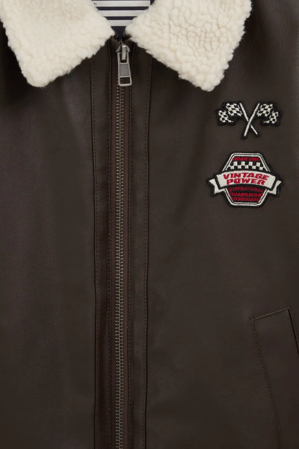 WE Fashion teddy bomberjack met patches bruin, foto 6