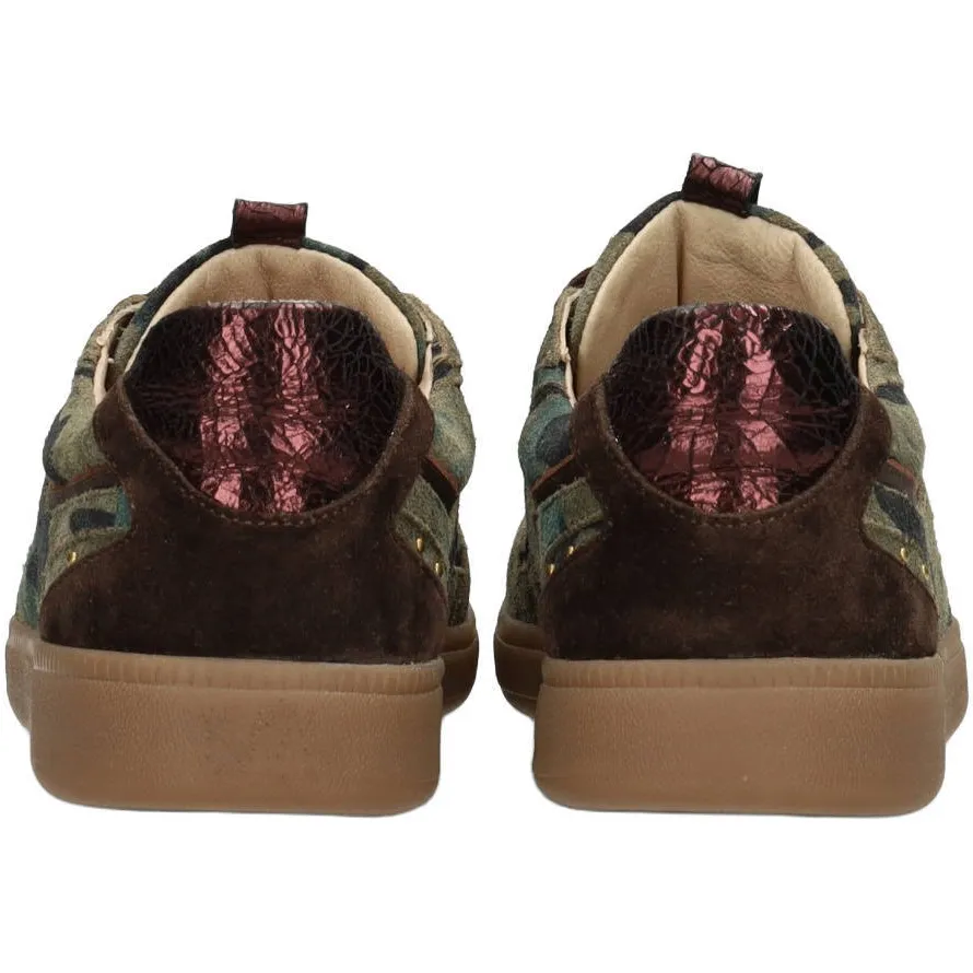 Poelman Skye leren sneakers met studs en print - groen, foto 2