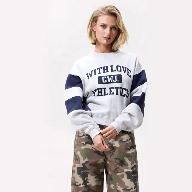 Catwalk Junkie trui met tekstprint - grijs