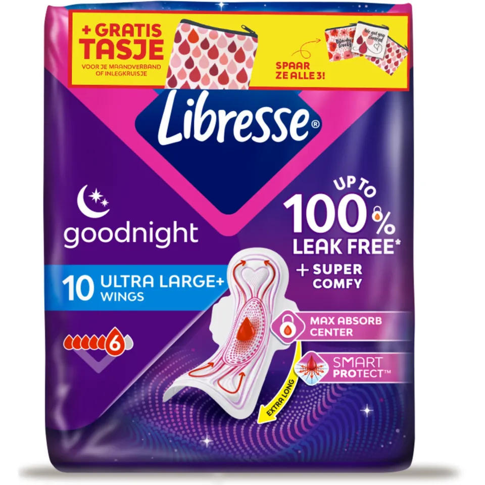 Libresse Goodnight Ultra Large+ maandverband met vleugels